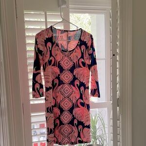 Lilly Pulitzer Pink Sheath Dress with Cuffed 3/4 Sleeves